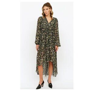 ROCOCO SAND X Revolve Flora Hi-Lo Maxi Dress in Green Floral Print